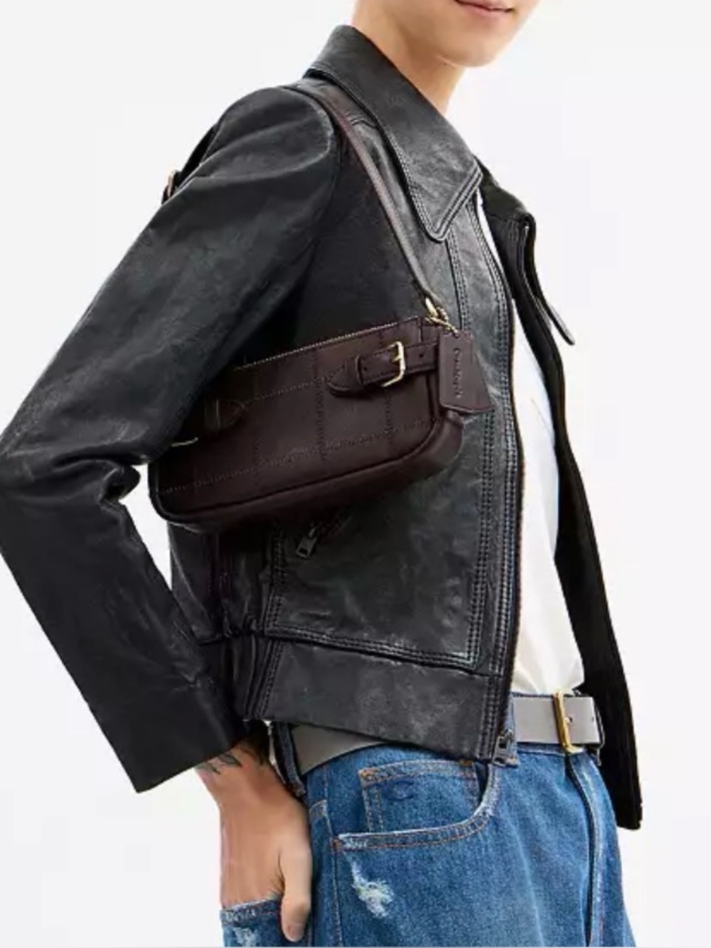 NWT🍁Coach Coachtopia Alter/Ego Side Buckle Shoulder Bag Maple CFM97 Patchwork - Picture 9 of 9